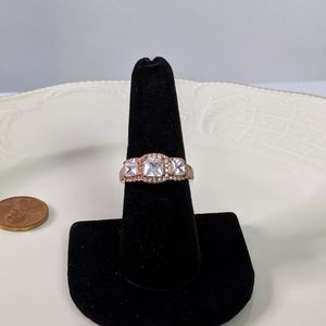 🌜3 for $25🌛Rose Gold Princess Cut CZ Trio Ring